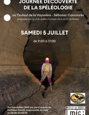Affiche Journée découverte de la Spéléologie au Tindoul de la Vayssière