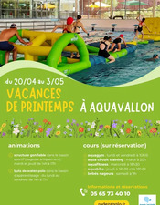 affiche des animations à Aquavallon pendant les vacances d'avril