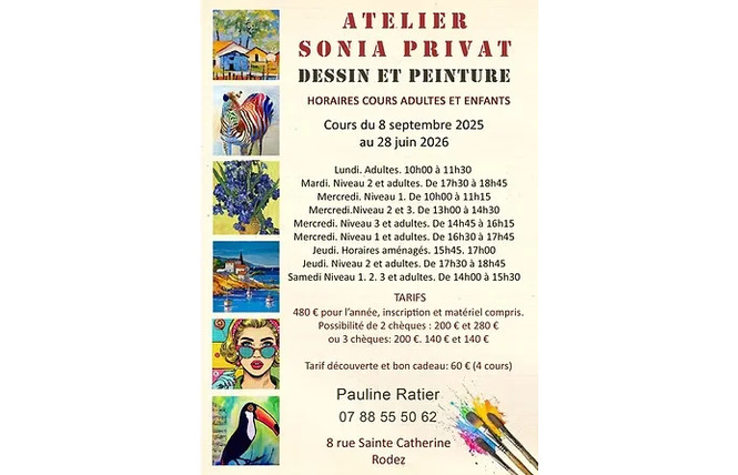 Atelier Sonia Privat : dessin et peinture 1 - Rodez